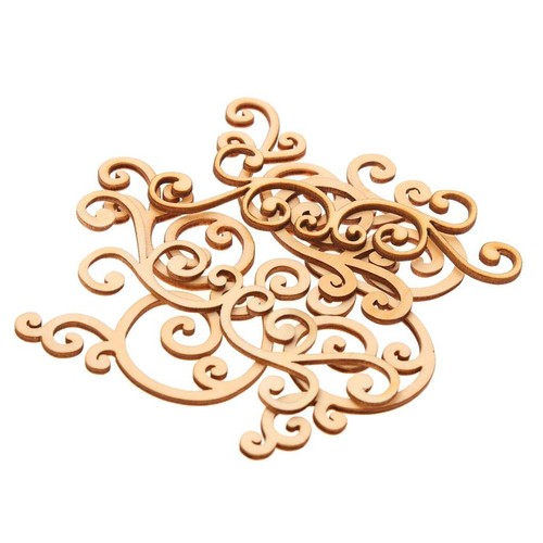 8pcs fancy wood flourishes - wood,