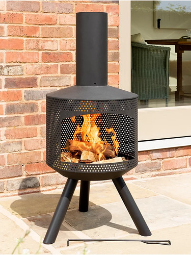 Outdoor garden chiminea fire - garden,
