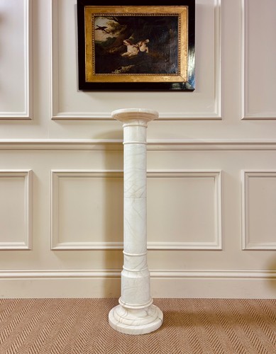 Antique white alabaster - alabaster, column