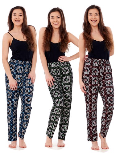 Ladies floral print trousers - ladies,