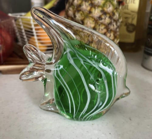 Art glass angel fish - art,