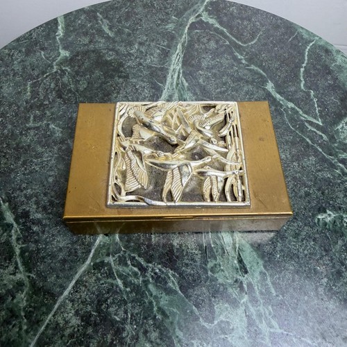 Vtg brass metal card - brass,