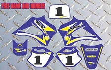R2 R3 LX3 LEM DECALS GRAPHICS STICKERS  2003-2012 RX 65 150 BLUE AND YELLOW