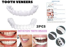 Smile Snap On False Teeth Upper & Lower Dental Veneers Dentures Tooth Cover Kit