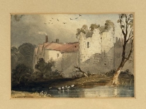 Signed antique watercolour - antique,