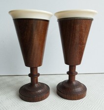 PAIR VINTAGE 1970s HAND TURNED