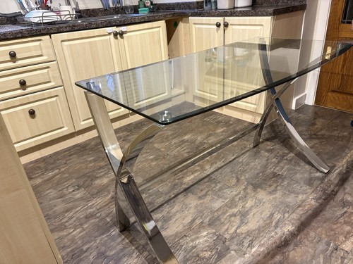 Glass desk 120cm wide - desk, 60cm