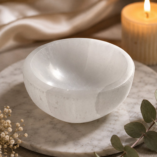 Moroccan selenite charging - selenite,
