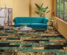 3D Yellow Green Brick 702 Floor WallPaper Murals Wall Print Decal UK Zoe