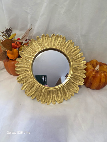 Gold sunburst leaf - leaf, framed