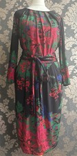 Isabel De Pedro Printed Belted Stretchy Pocket Long Sleeve Jersey Dress Size10