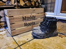 Wellie Boot Rack & Shoe Rack - Rustic Wooden Storage Box -  Muddy Boots