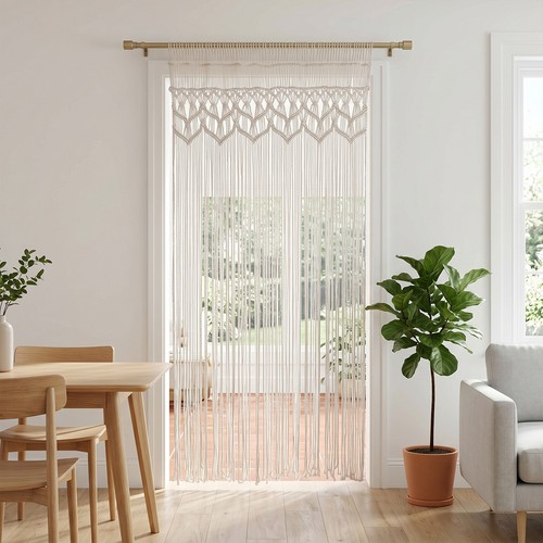 Handmade macrame door curtain - macrame,