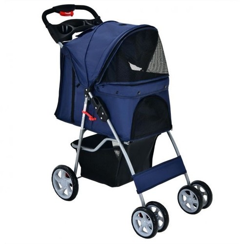 Wheel folding pet stroller - 4-wheel,