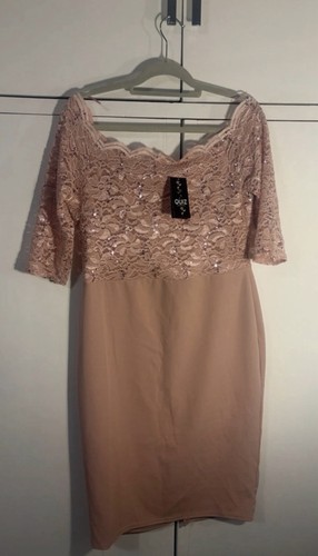 Bnwt quiz blush pink sparkle - quiz,