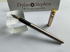 Dunhill Gemline Steel fountain pen 14K Broad gold nib