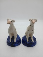 Antique Pair of Staffordshire Potteries Dalmation Figurines Height 10cm