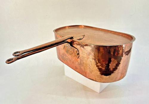 Antique french copper daubiere - antique,