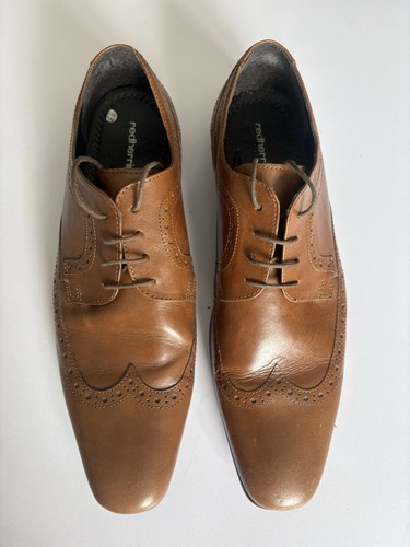 Men brown leather - leather, red