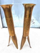 PAIR SOLID BRASS TRENCH ART
