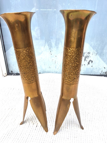 Pair solid brass trench - trench, art