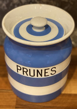 Vintage Cornishware T.G.Green 'Prunes' storage jar Black shield