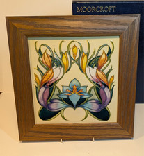 Moorcroft framed plaque - Spring Pearl, Phillip Gibson 2004