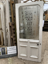 ANTIQUE ENTRANCE DOOR -Etched Glass “VAULTS” - Victorian  - Ornate RECLAIMED