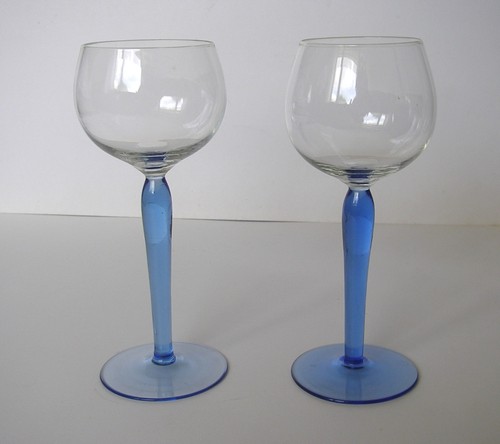 Blue stemmed wine - x,