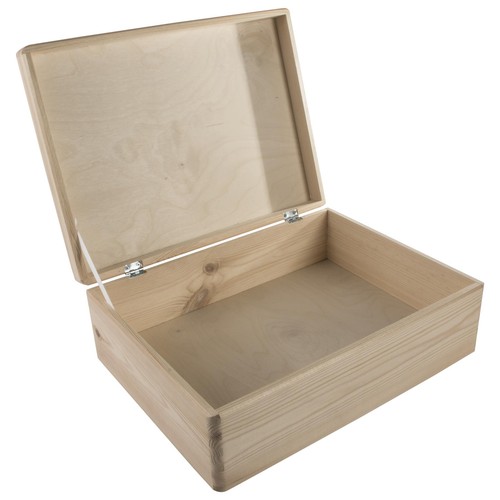 Large wooden box with lid - wooden,