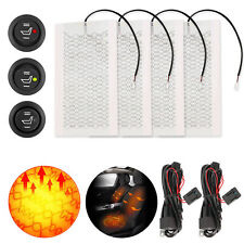 2 Seat 4 Pad Universal 2-Level Switch Carbon Fiber Heated Seat Heater Pad Kit UK