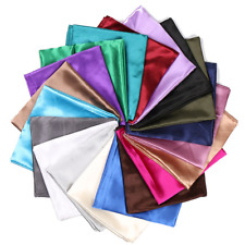 Satin Solid Silk Scarf Hijab Plain Shiny Soft Large Square Head Neck Wrap 90x90
