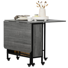 Drop Leaf Table Folding Kitchen Table Extendable Dining Table Movable Grey