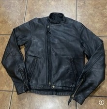 VTG Langlitz Leather Jacket Black Motorcycle Columbia Cascade Cafe