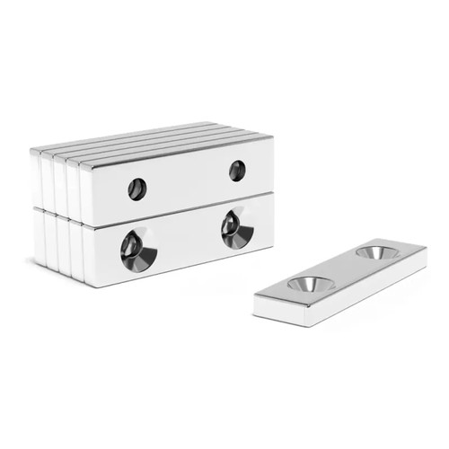 Countersunk neodymium block - countersunk,