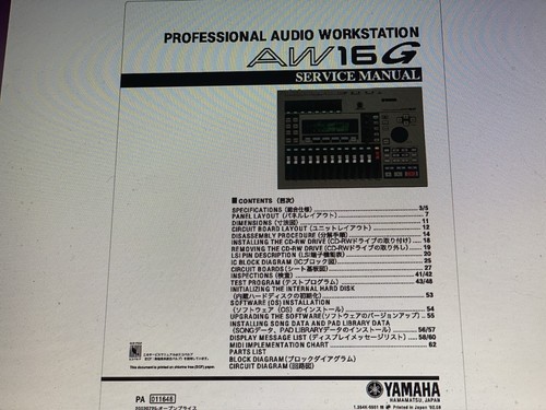 Yamaha aw16g service - aw16g, manual