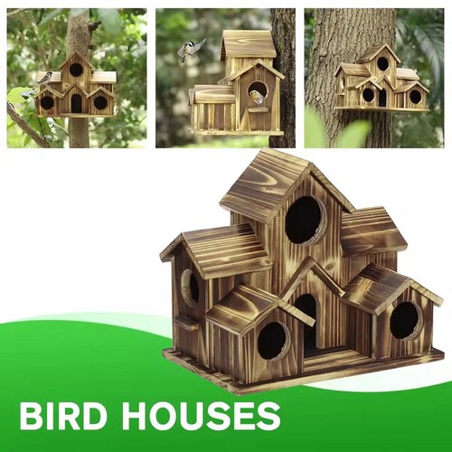 Wood hole bird house outside - 5,