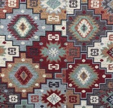 Kilim Fabric Rug Woven Tapestry Fabric Red Blue Green Oriental Pattern