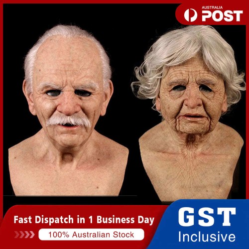 Latex old man woman mask - latex,