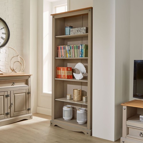 Tall pine bookcase - pine,