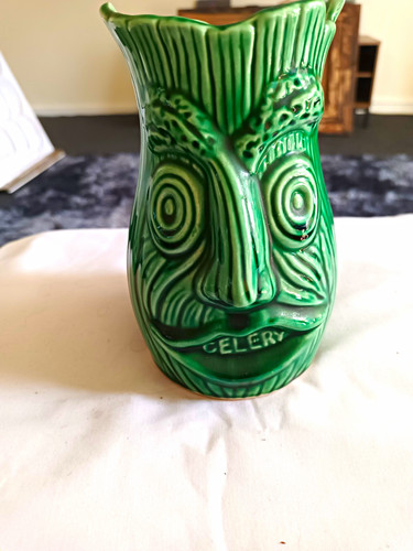Vintage green celery jug - vintage,