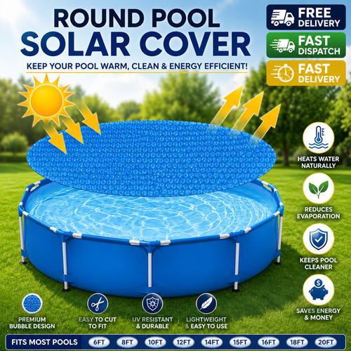 Round solar pool cover - pool, film