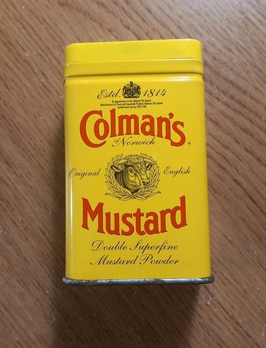Colmans mustard tin with - colmans,