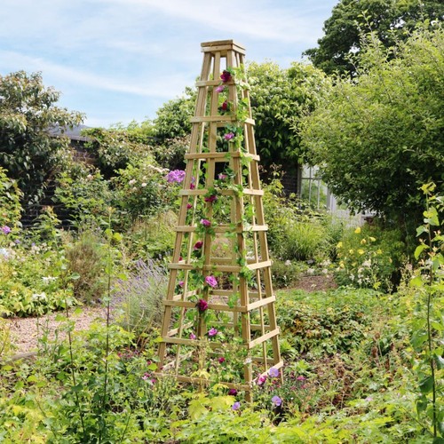 Wooden garden obelisk climbing - wooden,