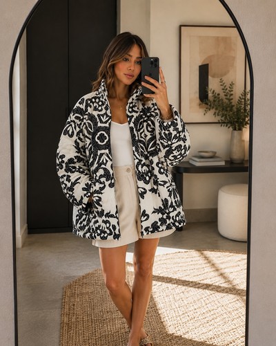 Zara oversized printed quilted - zara,