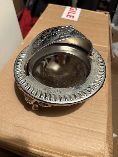 Vintage silver plated globe - silver,