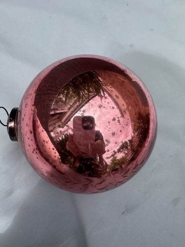 Large pink mercury glass - large,