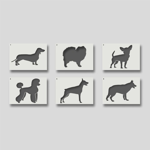 Reusable dog stencils - stencils, pet
