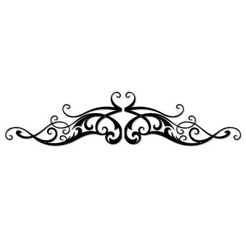 Traditional black metal scroll - metal,