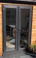 Grey UPVC  French Doors 